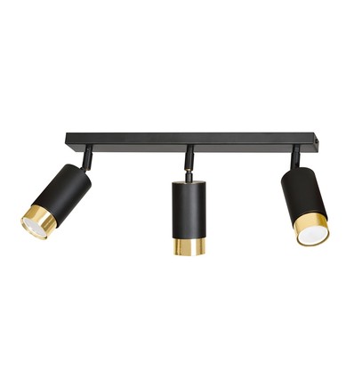 Hiro 3 Svart/Guld taklampa - GU10, 230V, utan ljuskälla