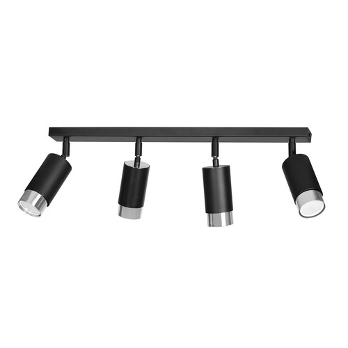Hiro 4 Svart/Krom taklampa - GU10, 230V, utan ljuskälla