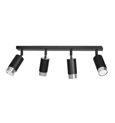 Hiro 4 Svart/Krom taklampa - GU10, 230V, utan ljuskälla