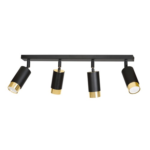 Hiro 4 Svart/Guld taklampa - GU10, 230V, utan ljuskälla