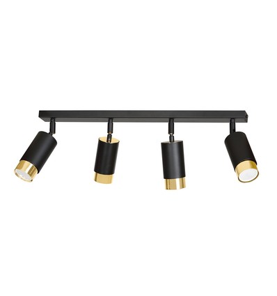 Hiro 4 Svart/Guld taklampa - GU10, 230V, utan ljuskälla