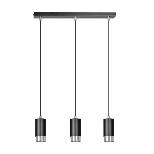 Fumiko 3 Svart/Krom pendellampa - GU10, 230V, utan ljuskälla