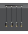 Outlet: Fumiko 4 Svart/Guld pendellampa - GU10, 230V, utan ljuskälla
