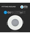 IP54 Downlight utan ljuskälla - Gummitätning, Hål: Ø7,5 cm, Mått: Ø8,4 cm, passar till GU10 och MR16