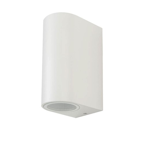 2-vägs vägglampa GU10 - vit, rund, aluminium, IP44