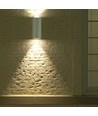 GU10 vägglampa med upp/ner ljus - IP44 utomhus, vit, aluminium, utan ljuskälla