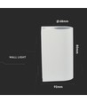 2-vägs vägglampa GU10 - vit, rund, aluminium, IP44