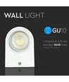 GU10 vägglampa med upp/ner ljus - IP44 utomhus, vit, aluminium, utan ljuskälla