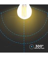E27 6W LED klotlampa filament - G45, 800lm, 133lm/W, klart glas, 6400K