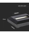 2W LED trappbelysning - Svart, utanpåliggande, IP65 inom-/utomhus, 230V