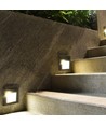 2W Trappstegsbelysning - LED, 3000K, svart hus, kvadratisk.
