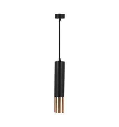 V-Tac GU10 svart/guld pendel lampa - Ø6x30cm., Hängande Pendel med GU10 sockel