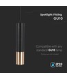 V-Tac GU10 svart/guld pendellampa - Ø6x30cm, GU10
