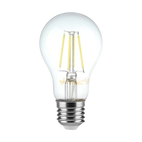 A60 Koltrådsglödlampa 6W E27 - Klart Hölje, 4000K