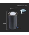 1W nedgrävningsspot - LED, ljus 6400K, silver