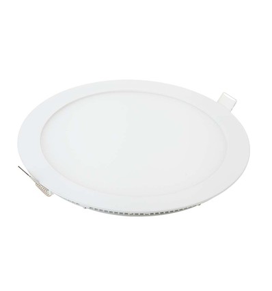 12W Ø17cm LED infällt panel - 4000K, Hål: Ø15,5 cm, Mått: Ø17 cm, vit kant, flicker free