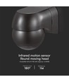 PIR Væg Sensor - Helsvart IP44 (Max: 400W LED).