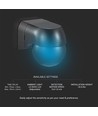 PIR Væg Sensor - Helsvart IP44 (Max: 400W LED).