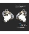 2-pack GU10 downlight-kit - Rund, satin nickel, hål: Ø6,5 cm, mått: Ø8 cm