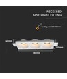 3xGU10 Lampa Rund Vit
