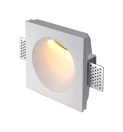 GU10 infälld spot i gips - Rund/Fyrkantig, vit, IP20 inomhus, utan ljuskälla