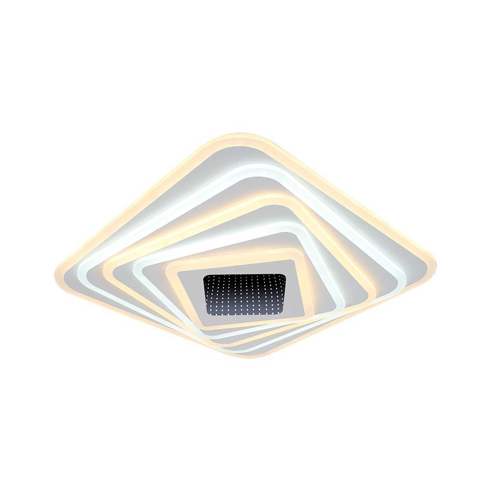 150w Led Smart Taklampa Dekorativ 50x50x7cm 3i1 Dimbart Fjarrkontroll Kulör : 3 I 1