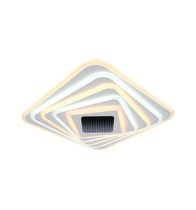 150W LED Smart Taklampa - Dekorativ, 50x50x7cm, 3i1, Dimbart, Fjärrkontroll