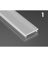 Aluprofil Type D till inomhus IP20 LED strip - Låg, 1 meter, svart, välj cover