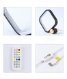 Fyrkantig RGBIC-lampa - 15x15cm, Bluetooth, 5V USB