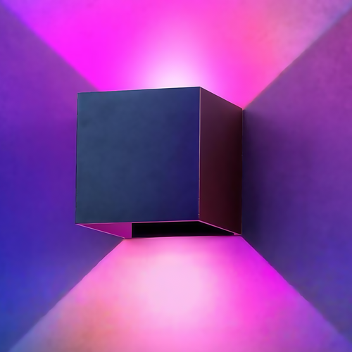 LEDlife RGB+CCT CUBIC 6W vägglampa - Tuya Smart, svart, fyrkantig, upp/ner, justerbar, inne / ute, IP65, inkl. ljuskälla