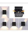 6W CUBIC vägglampa - IP65, RGB+CCT, Zigbee, svart, fyrkantig, upp/ner, justerbar, inomhus / utomhus, inkl. ljuskälla