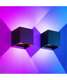 6W CUBIC RGB+CCT vägglampa - IP65, Tuya Smart, svart, fyrkantig, upp/ned, justerbar, inomhus / utomhus, inkl. ljuskälla