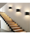 6W Vägglampa, Hue-kompatibel - IP65, Rund, RGB+CCT, Zigbee, svart, upp/ner, justerbar, inne/ute, inkl. ljuskälla