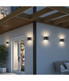 6W Vägglampa, Hue-kompatibel - IP65, Rund, RGB+CCT, Zigbee, svart, upp/ner, justerbar, inne/ute, inkl. ljuskälla