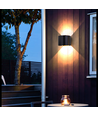 6W Vägglampa, Hue-kompatibel - IP65, Rund, RGB+CCT, Zigbee, svart, upp/ner, justerbar, inne/ute, inkl. ljuskälla