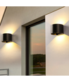 6W Vägglampa, Hue-kompatibel - IP65, Rund, RGB+CCT, Zigbee, svart, upp/ner, justerbar, inne/ute, inkl. ljuskälla