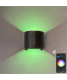 6W Vägglampa - IP65, Rund, RGB+CCT, Zigbee, svart, upp/ner, justerbar, inomhus / utomhus, inkl. ljuskälla