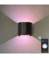 6W Vägglampa, Hue-kompatibel - IP65, Rund, RGB+CCT, Zigbee, svart, upp/ner, justerbar, inne/ute, inkl. ljuskälla
