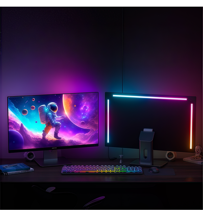 PC Sync LED-strip 24" skärm 3 sidor - RGBIC, USB, 60 LED/m