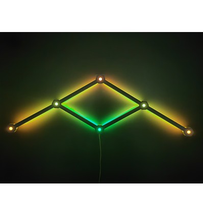 6-pack Hexa-Light RGBIC komplett set - Väggmonterad, Bluetooth-app, USB