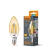 C35 LED-lampa 6W E14 - glödtrådsdesign, bärnstensfärgad, extra varmvit, 230V, 680lm, förbrukning 6W
