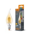 C35 LED-lampa 6W E14 - koltrådsfärgad, flamma, bärnsten, extra varmvit, 230V, 680lm