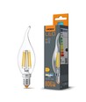 E14 6W LED filament kronljus med flamma - C35, 806lm, 4000K, flicker free, ersätter 60W
