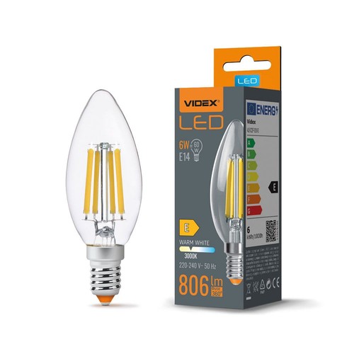C35 LED-lampa 6W E14 - glödtråd, varmvit, 230V, 806lm