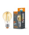 A60 LED-lampa 10W E27 - glödtrådsdesign, bärnstensfärgad, extra varmvit, 230V, 1050lm, förbrukning 10W