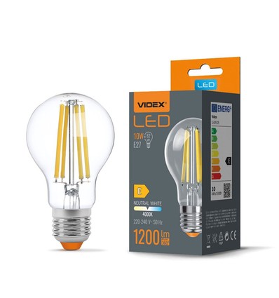 A60 LED-lampa 10W E27 - glödtråd, neutralvit, 230V, 1200lm, förbrukning 10W