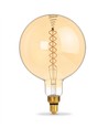 G200 LED-lampa 8W E27 - glödtråd, dimbar, spiral, bärnstensfärgad, extra varmvit, 230V, 500lm