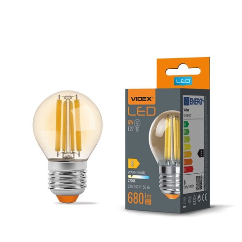 G45 LED-lampa 6W E27 - kolröd, bärnstenfärgad, extra varmvit, 230V, 680lm, förbrukning 6W