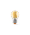 G45 LED-lampa 6W E27 - glödtrådsdesign, bärnstensfärgad, extra varmvit, 230V, 680lm, förbrukning 6W