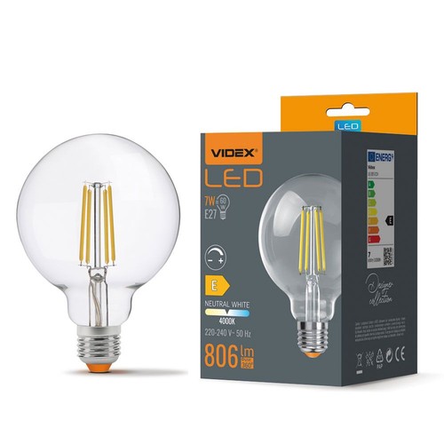 G95 LED-lampa 7W E27 - kolröd, dimbar, neutralvit, 230V, 806lm